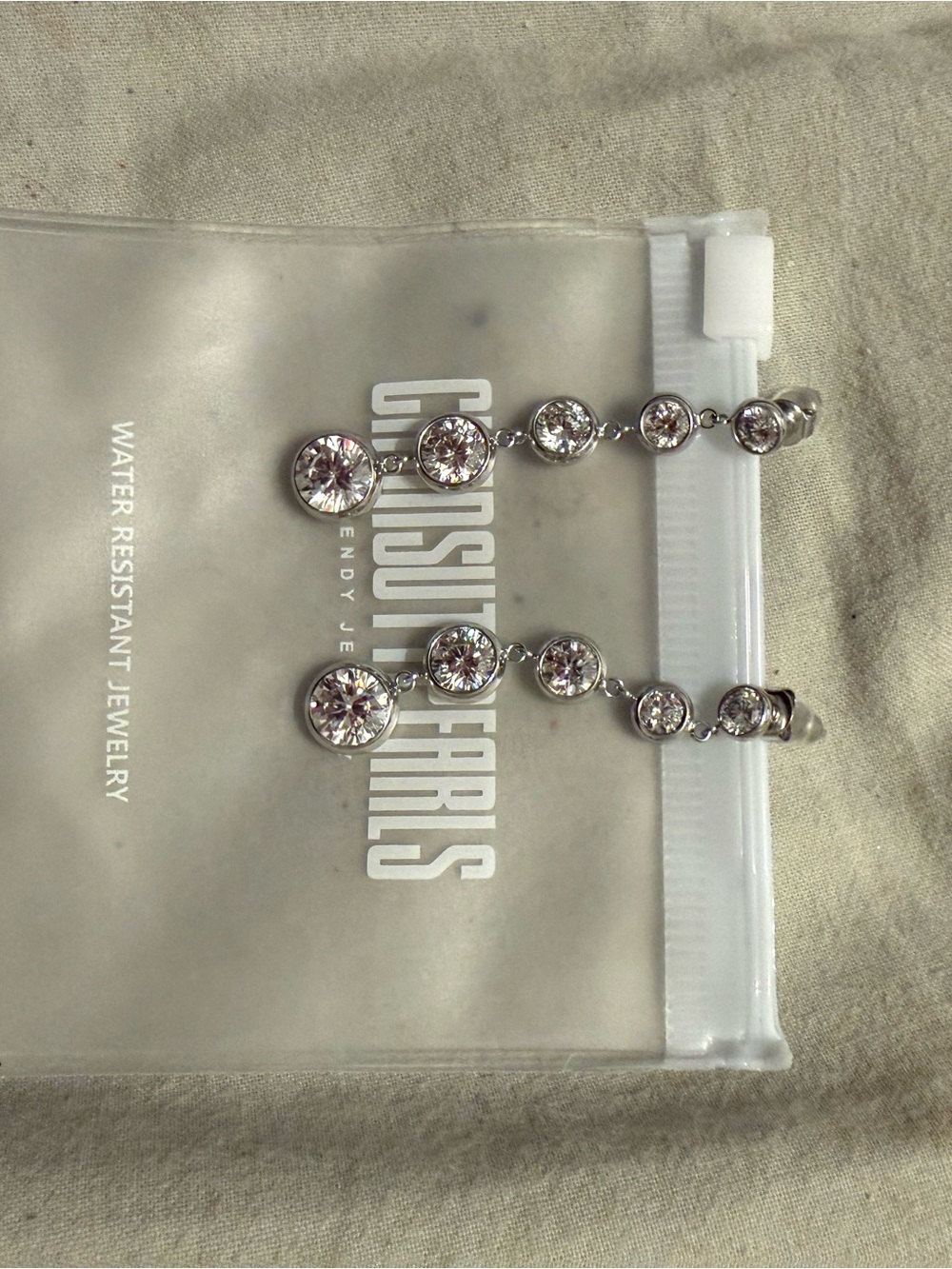 Gorgeous Silver-Tone Crystal Drop Earrings
